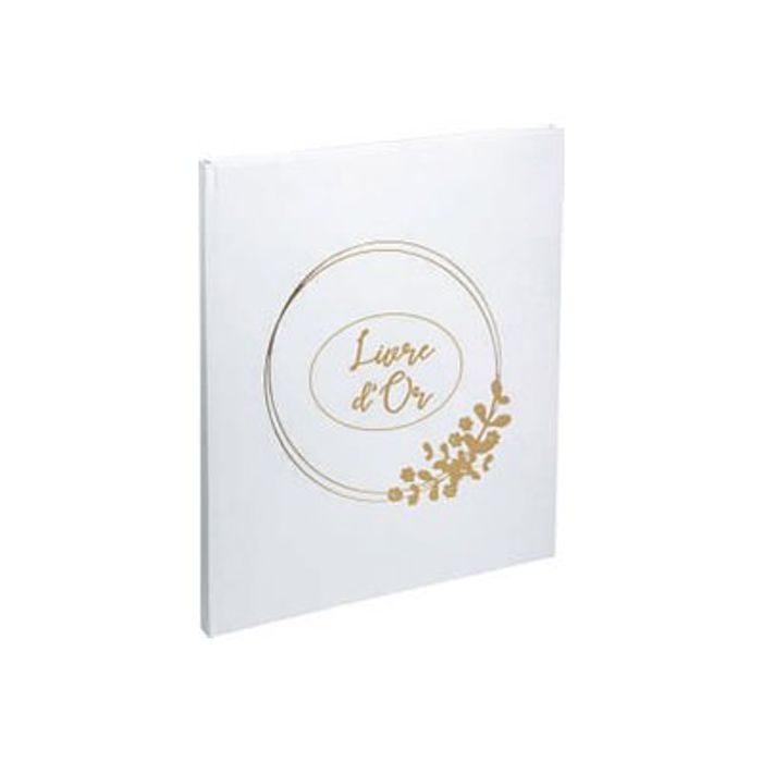 3130630476320-Exacompta Ringflower - Livre d'or - 27 x 22 cm - 100 pages - blanc-Angle gauche-0