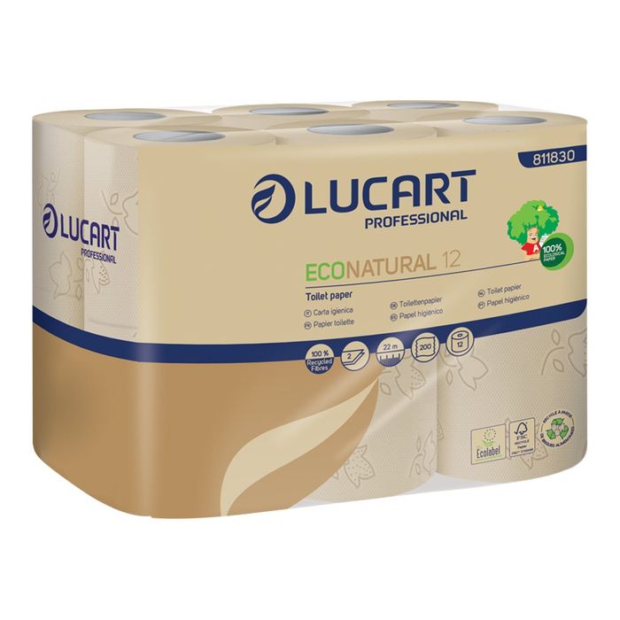 3661679118303-EcoLucart - Papier toilette 12 rouleaux de 200 feuilles-Angle gauche-0
