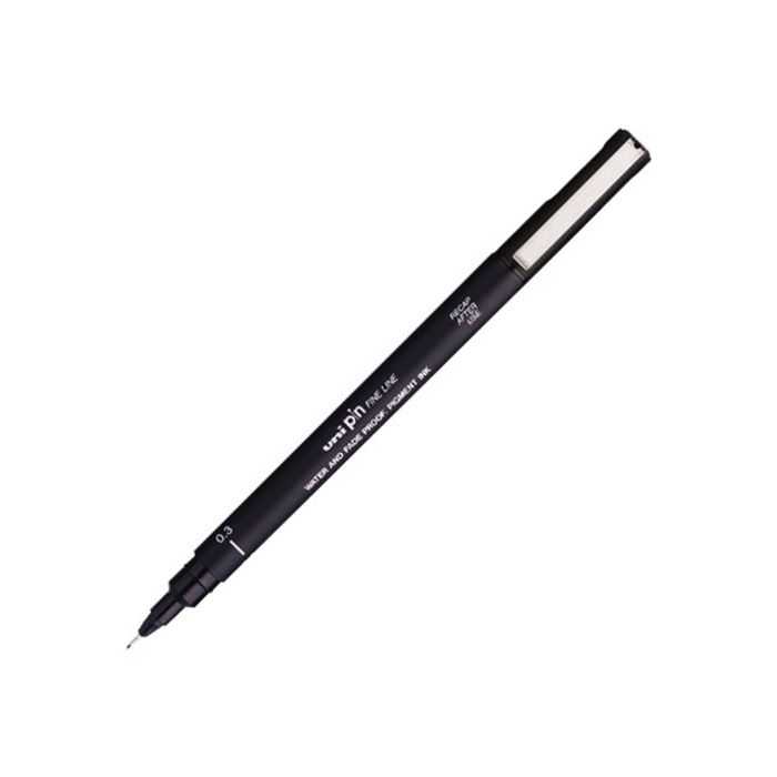 4902778915448-UNI PIN - Feutre fin - pointe calibrée - 0.8 mm - noir-Angle gauche-0