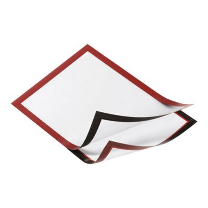 4005546406015-Durable Duraframe - Cadre d'affichage adhésif - A4 - rouge-Angle gauche-1