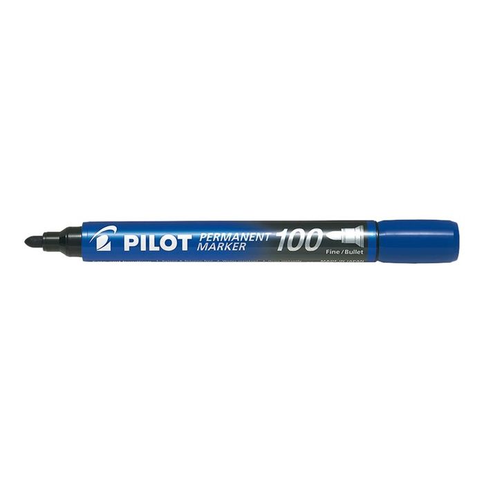 4902505511110-Pilot 100 - Marqueur permanent - pointe ogive - bleu-Angle gauche-0