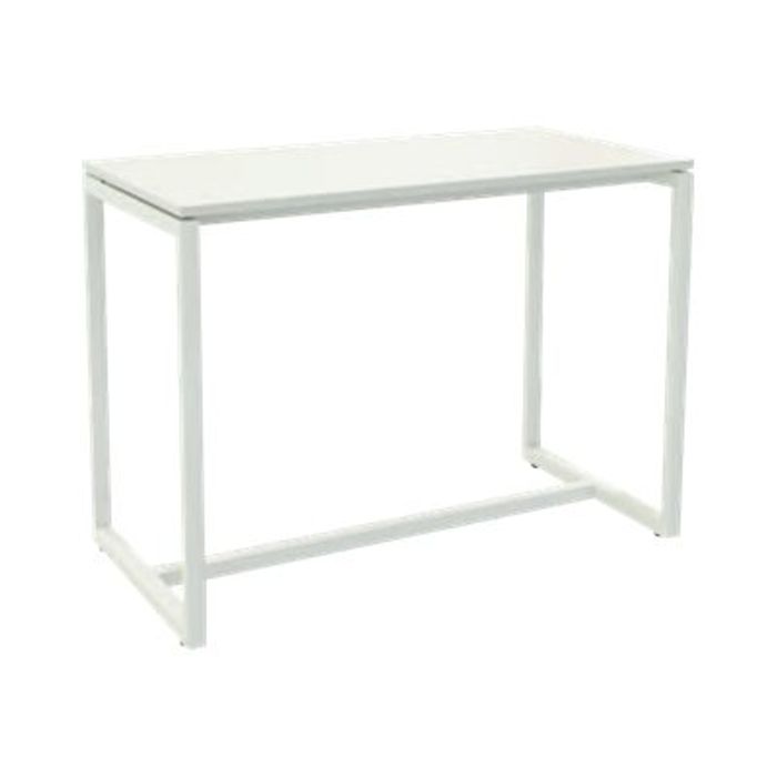 3660141221121-Table haute EASYDESK - L114 x P75 x H110 cm - plateau blanc-Angle gauche-0