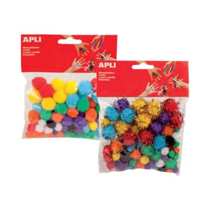 8410782130611-Apli - 78 pompons - coloris assortis-Avant-0