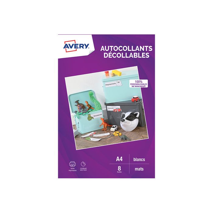 5014702033889-Avery - Autocollants kraft - 8 feuilles A4-Avant-1