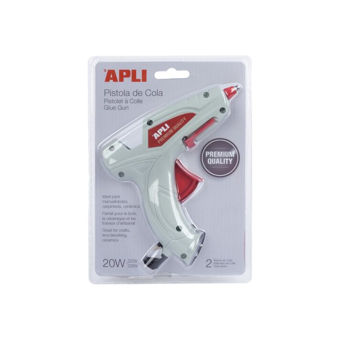 8410782166689-APLI Premium Quality - pistolet à colle 20W + 2 bâtons-Avant-0