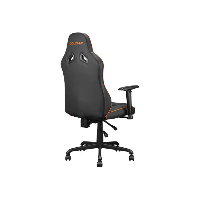 4710483775161-Fauteuil gamer FUSION S - accoudoirs réglables - appui-tête intégré - noir/orange-Arrière-4