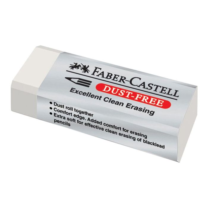 9556089871204-Faber-Castell - Gomme douce en plastique - Sans résidus - Dimensions : 6,3 x 2,2 x 1,2 cm --Angle droit-0