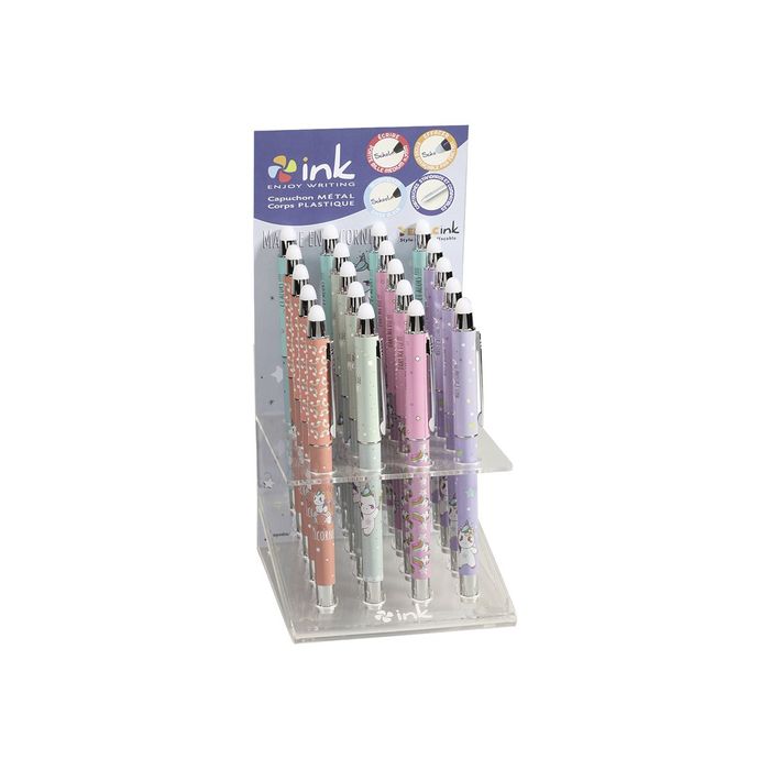 3173740244502-Ink EFFACink Ma Vie De Licorne - Stylo à bille effaçable - différents modèles disponibl-Angle gauche-0