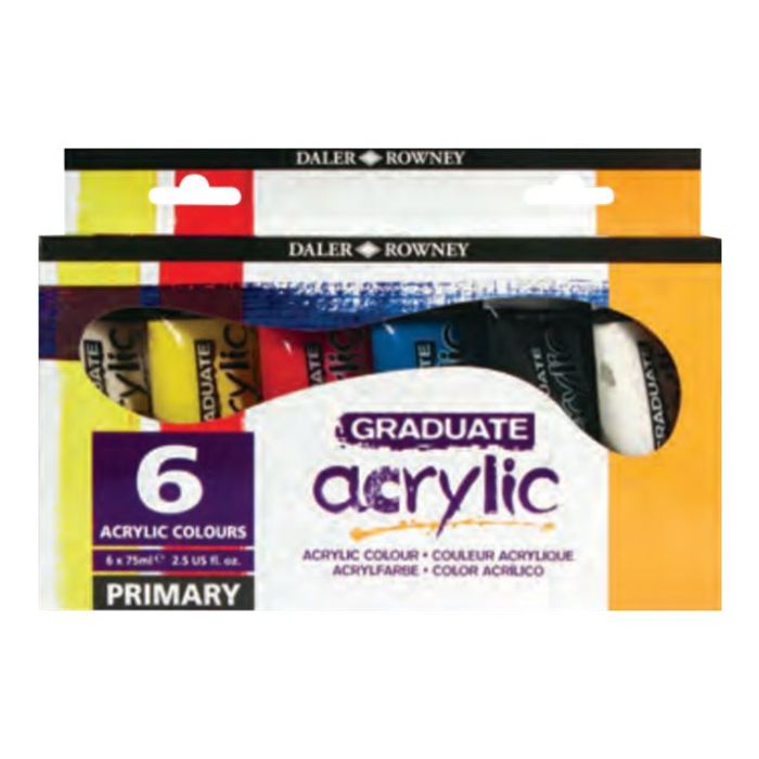 5011386094694-Daler-Rowney Graduate - Peinture acrylique - pack de 6 - 75 ml-Avant-0