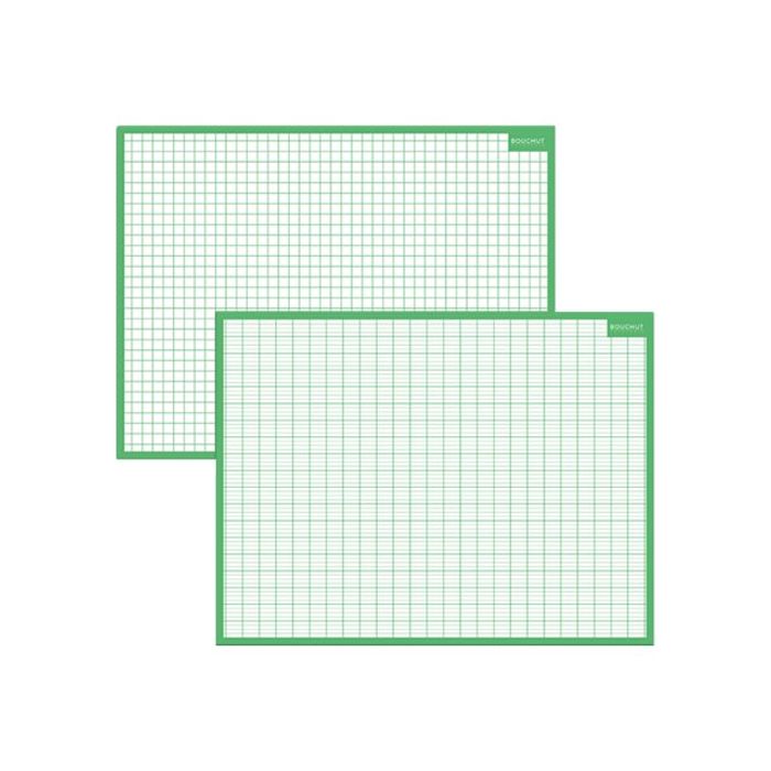 3592930010046-Bouchut - Ardoise médium - Séyès/Quadrillage - 32 x 42 cm - double face - vert-Avant-0