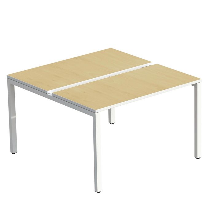 3660141254808-Bureau Bench 2 personnes EASYDESK - soit 2 plateaux L160xP60xH75 cm (L160 x P126) - Hêtre--0