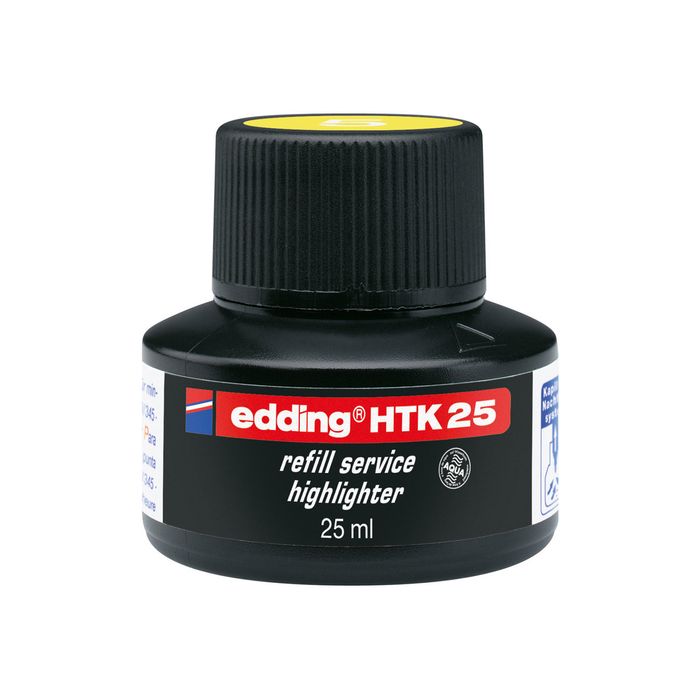 4004764786633-edding HTK 25 - Recharge d'encre pour surligneur - jaune-Avant-0