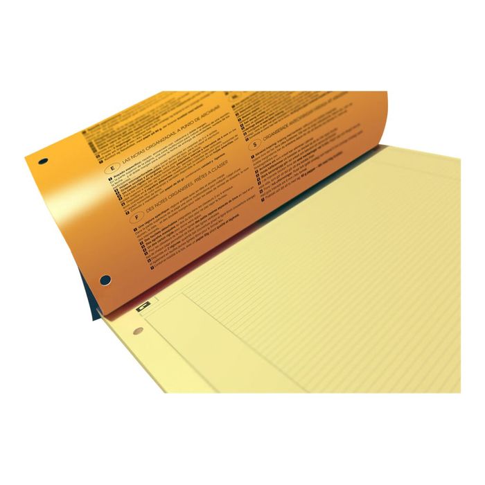 3020120011035-Oxford International - Bloc notes - A4 + - 160 pages - ligné jaune - perforé-Gros plan-4