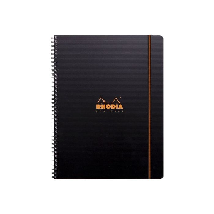 3037921199305-RhodiActive Probook - Cahier A4+ (22,5 x 29,7 cm) - 160 pages - petits carreaux (5x5 mm) - noir-Avant-0