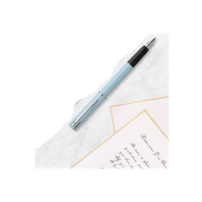 3026981052224-Waterman Allure - Stylo plume - bleu pastel - pointe fine-Angle gauche-4