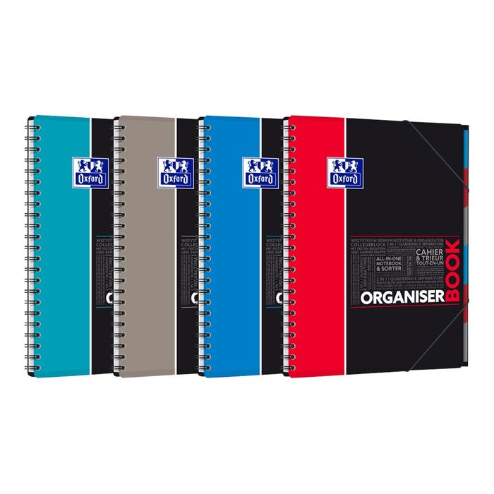 3020120056623-Oxford Etudiants - Cahier trieur Organiserbook A4+ (24 x 29,7 cm) - 160 pages - grands carreaux (Seyes) - disponib-Angle gauche-2