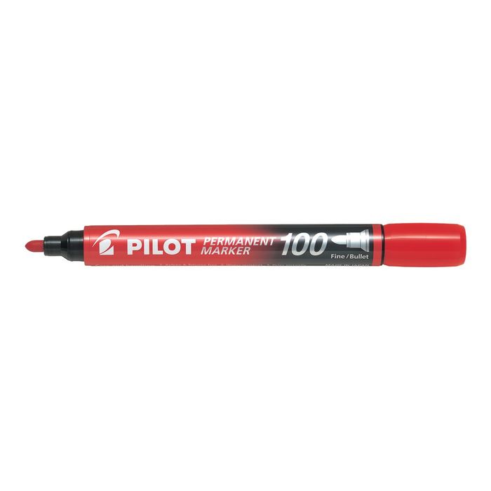 4902505511103-Pilot 100 - Marqueur permanent - pointe ogive - rouge-Angle gauche-0