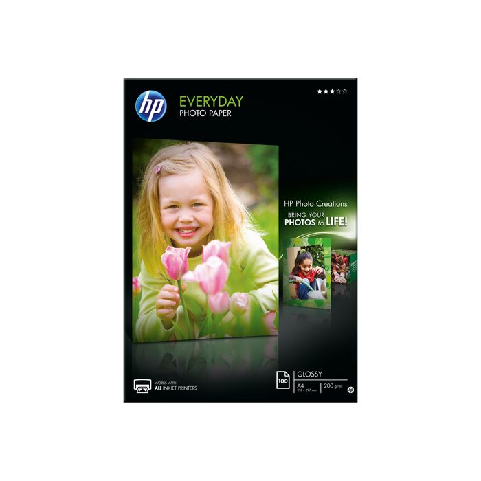 808736472647-HP - Papier photo brillant - A4 - 200 g/m² - 100 feuilles-Avant-0