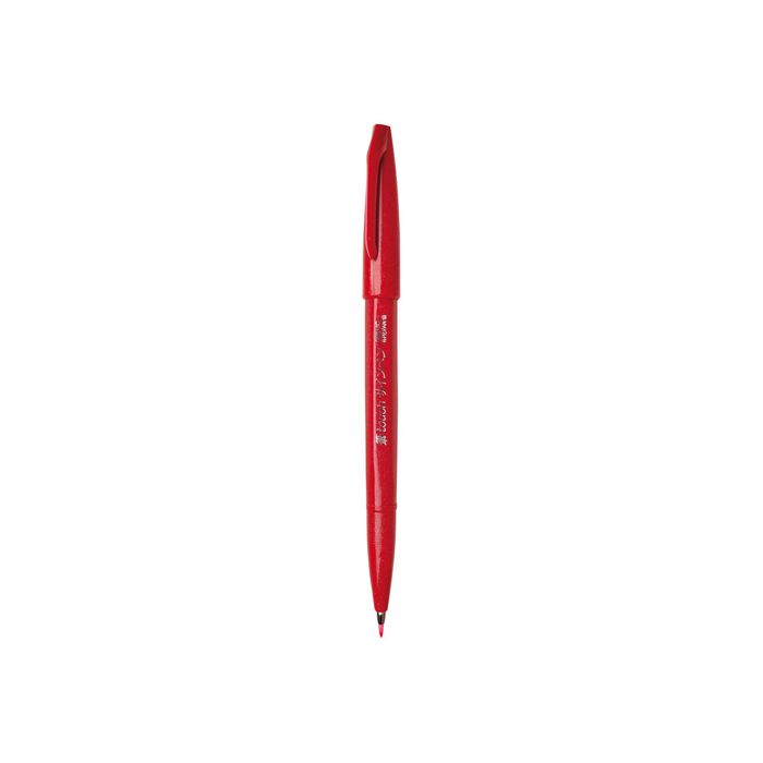 4902506287069-Pentel - Feutre pinceau à pointe souple - rouge-Avant-0