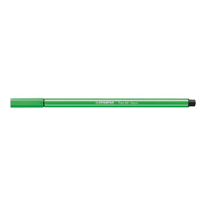 4006381121071-STABILO Pen 68 - Feutre pointe moyenne - vert fluo-Avant-0