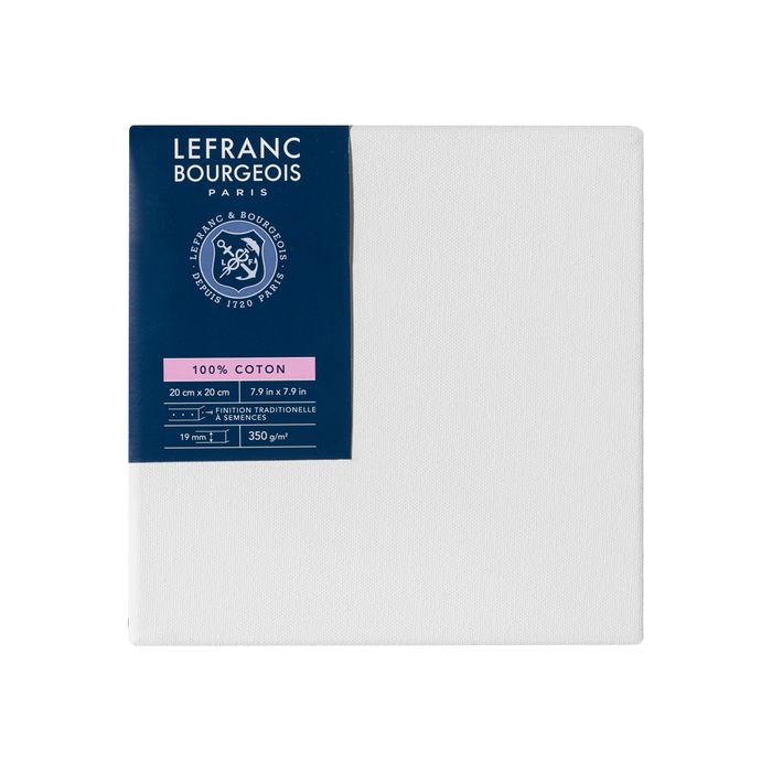 3013641111292-Lefranc Bourgeois Classic - Toile pré-étirée - châssis peinture - 20 x 20 cm - 100 % coton-Avant-0