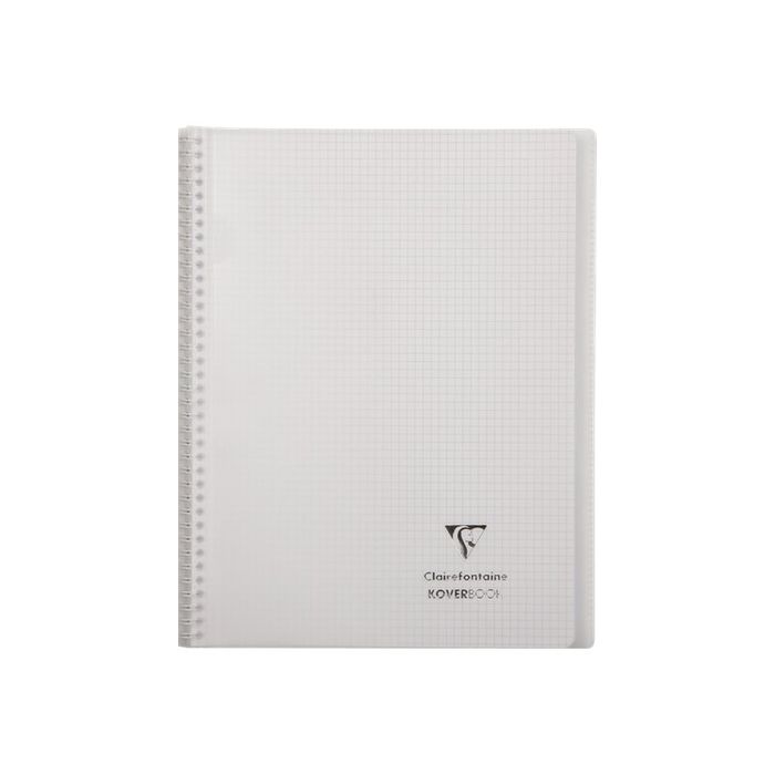 3037923866014-Clairefontaine Koverbook - Cahier à spirale polypro 24 x 32 cm - 160 pages - petits carreaux (5x5 mm) - disponible dans-Avant-7