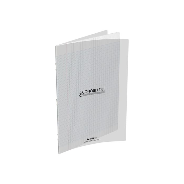 3020120014586-Conquérant Classique - Cahier polypro 24 x 32 cm - 96 pages - grands carreaux (Seyes) - transpare-Avant-0