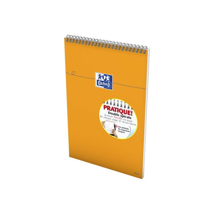 3020121062975-Oxford - Bloc notes - A4 + - 160 pages - petits carreaux - 80G - orange-Angle droit-1