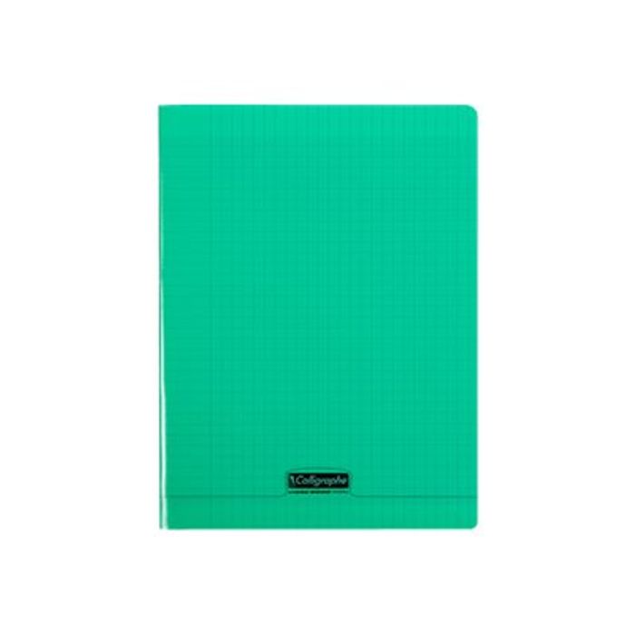 3210330181950-Calligraphe 8000 - Cahier polypro 24 x 32 cm - 96 pages - grands carreaux (Seyes) - vert-Avant-0