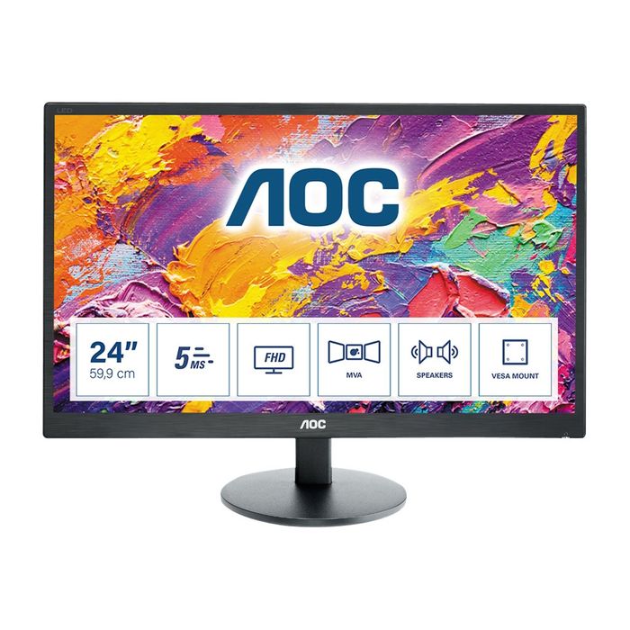 4038986144995-AOC M2470SWH - écran LED 23,6"- Full HD (1080p) - noir-Avant-1