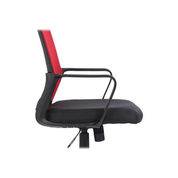 3760185020879-Fauteuil de bureau LIBERTY 02 - accoudoirs fixes - appui-tête réglable - noir et rouge-Gros plan-7