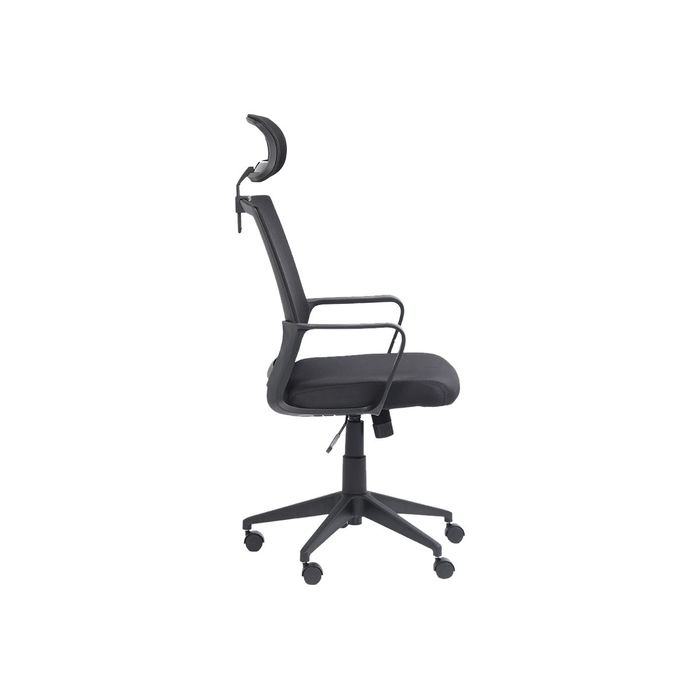 3760185020848-Fauteuil de bureau LIBERTY 02 - accoudoirs fixes - appui-tête réglable - noir-Gauche-4