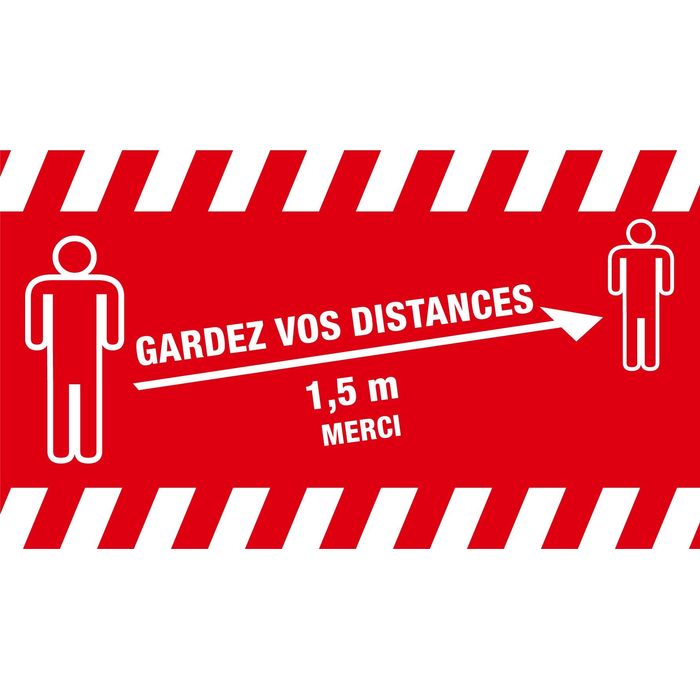 0404000019992-Novus Dahle - Tapis de distanciation sociale -  gardez vos distances- 85 x 150 cm - rouge--0