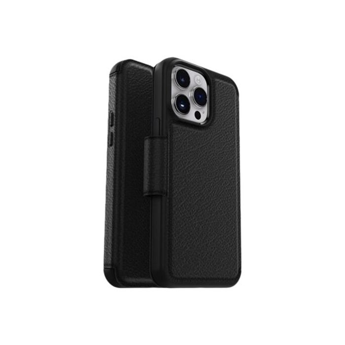 0840262381888-OtterBox Strada Series ProPack Packaging - étui folio en cuir pour iPhone 14 Pro Max - noir-Multi-angle-1