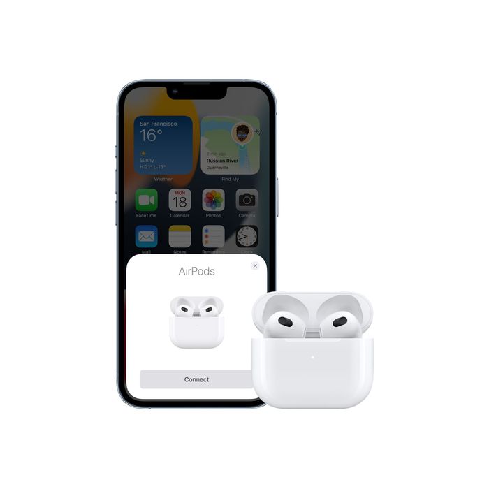 2010000112274-Apple AirPods 3e gen - Kit main libre - Ecouteurs sans fil avec micro - intra-auriculaire - blanc-Avant-5