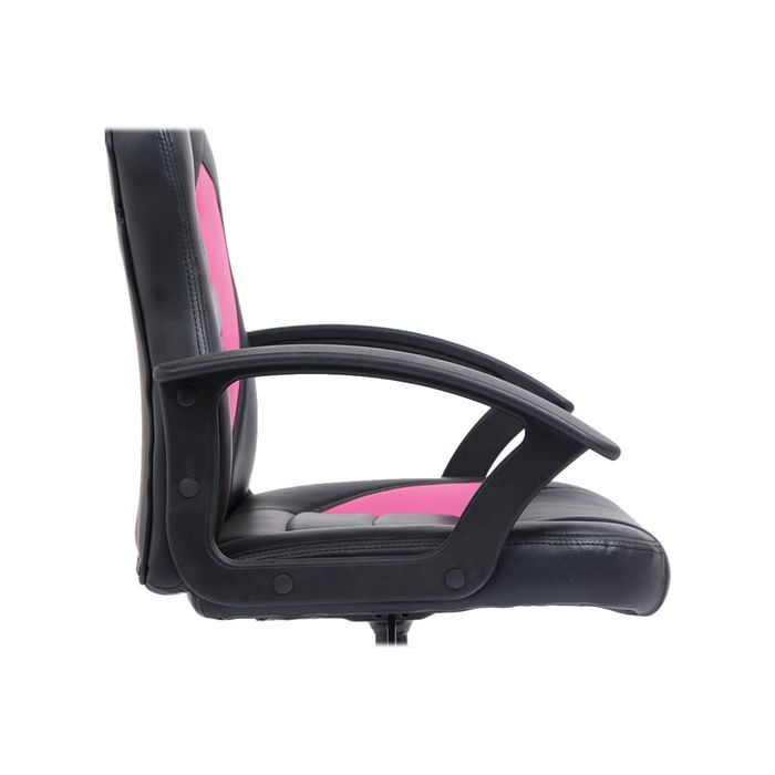 3760185029414-Fauteuil gamer ANZIO - accoudoirs fixes - noir et rose-Gros plan-7