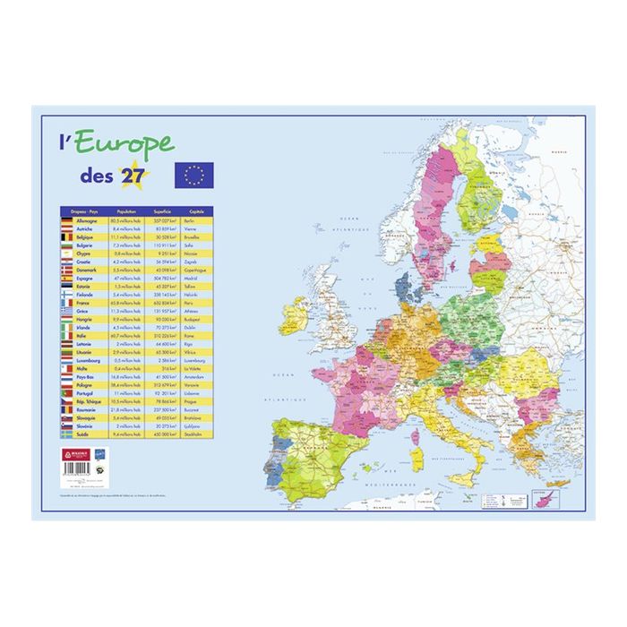 3592930004434-Bouchut - Sous-main Europe politique - 40,5 x 55 cm-Avant-0