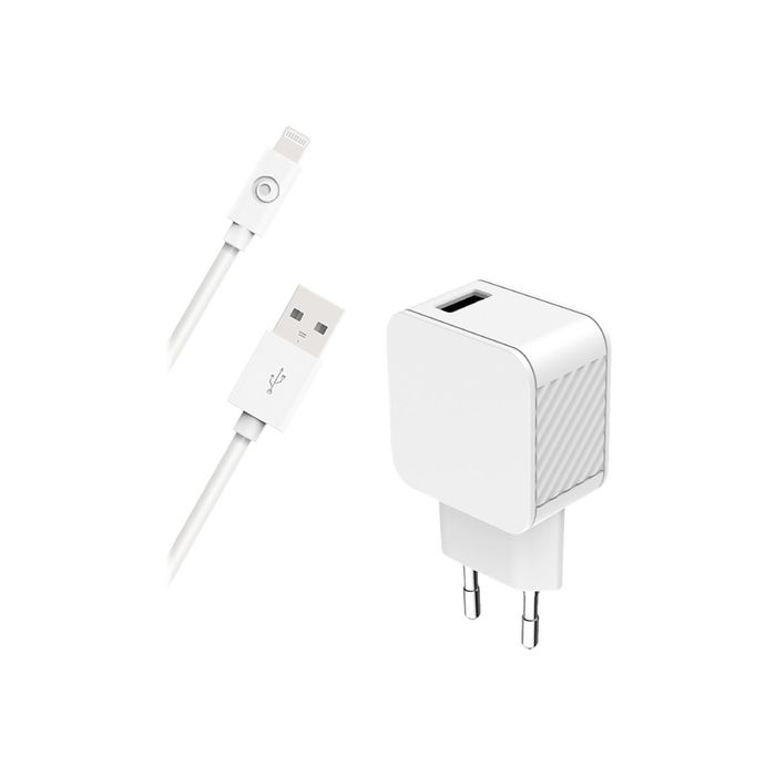 3571211495451-BigBen Connected - Chargeur secteur pour smartphone + câble USB A/Lightning - 1,2m - blanc-Angle droit-0