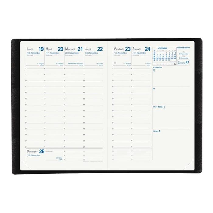 3371010290819-Agenda de poche Equology - 1 semaine sur 2 pages - 9 x 12,5 cm - noir - Quo Vadis-Avant-1