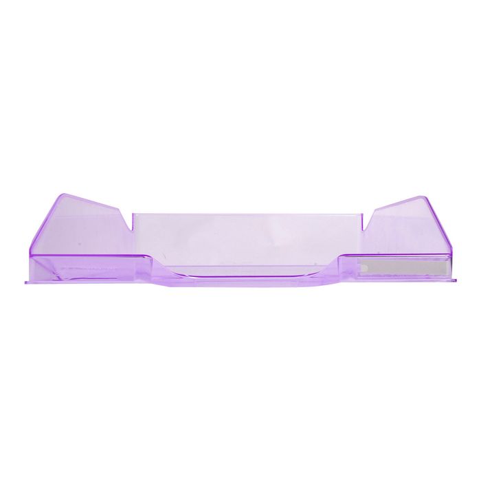 9002493019874-Exacompta COMBO Glossy - Corbeille à courrier violet translucide-Avant-0