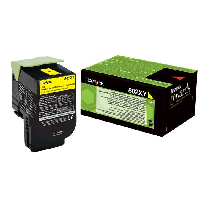 0734646481359-Lexmark 802X - jaune - cartouche laser d'origine-Angle gauche-1