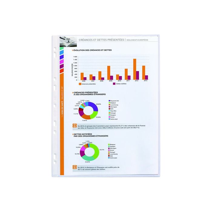 3148240000163-Oxford SM3 - 10 Pochettes perforées - A4 - lisse - pour 25 feuilles - 10/100-Avant-1