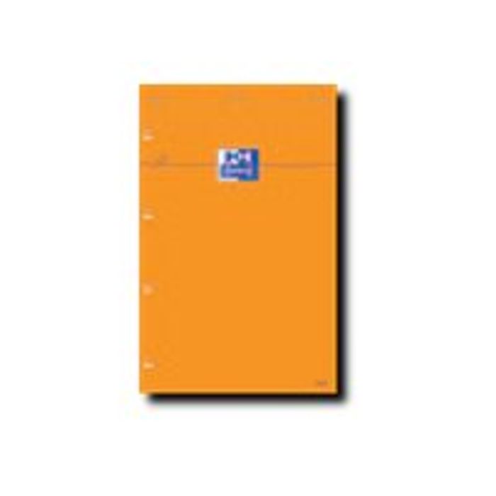 2012347335644-Oxford - Pack de 5 Blocs notes - A4 + - 160 pages - ligné - 80g - perforés - orange-Avant-0