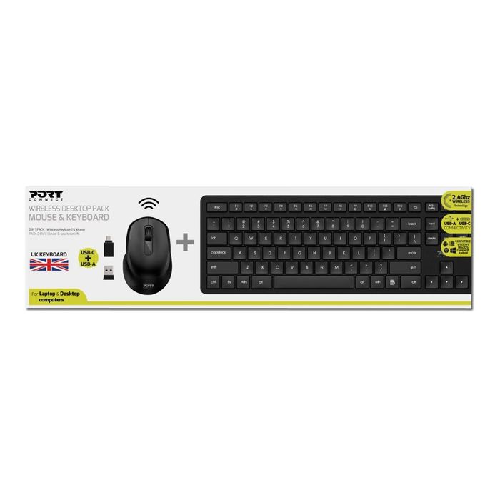 3567049009045-PORT Connect - ensemble clavier Azerty et souris sans fil-Avant-6