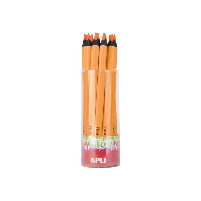 8410782175056-Apli Agipa - Crayon de couleur triangulaire Jumbo - orange fluo-Avant-0