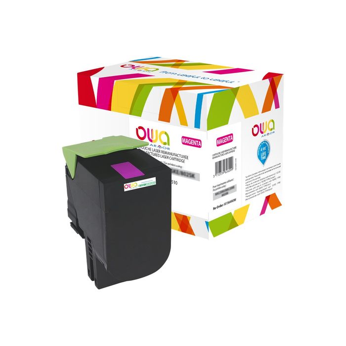 3112539626112-Cartouche laser compatible Lexmark 802S - magenta - Owa K15651OW-Angle gauche-0