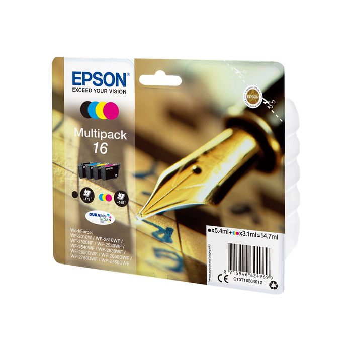 8715946624976-Epson 16 Stylo plume - Pack de 4 - noir, cyan, magenta, jaune - cartouche d'encre originale-Angle droit-2