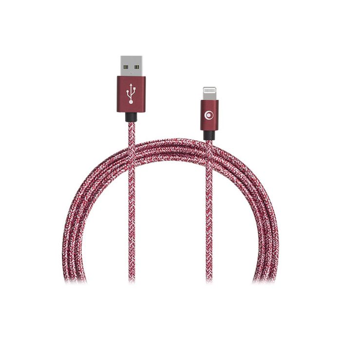 3571211450955-Bigben Connected - câble Lightning - 2 m - rouge-Avant-0