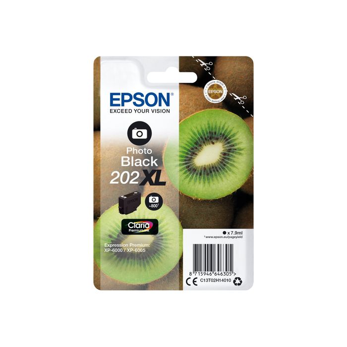 8715946646305-Epson 202XL Kiwi - noir photo - cartouche d'encre originale-Avant-0