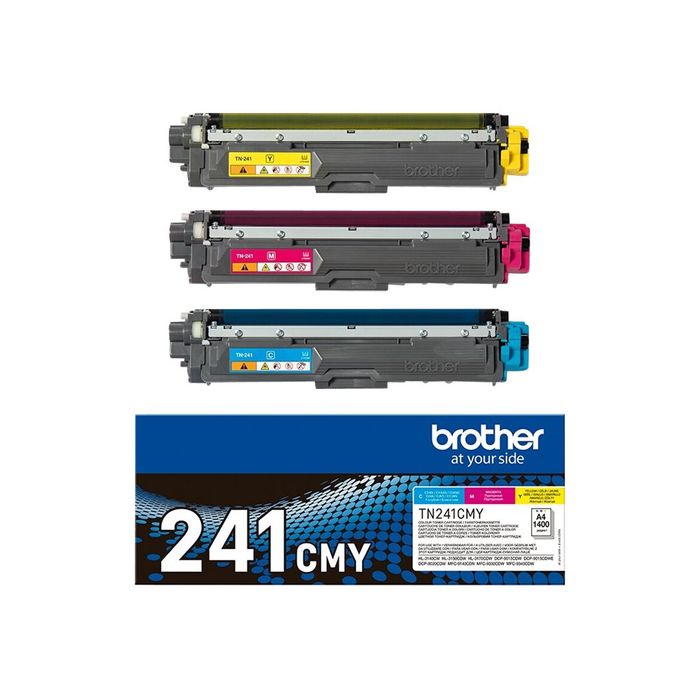 4977766812832-Brother TN241 - Pack de 3 - cyan, magenta, jaune - cartouche laser d'origine-Avant-0